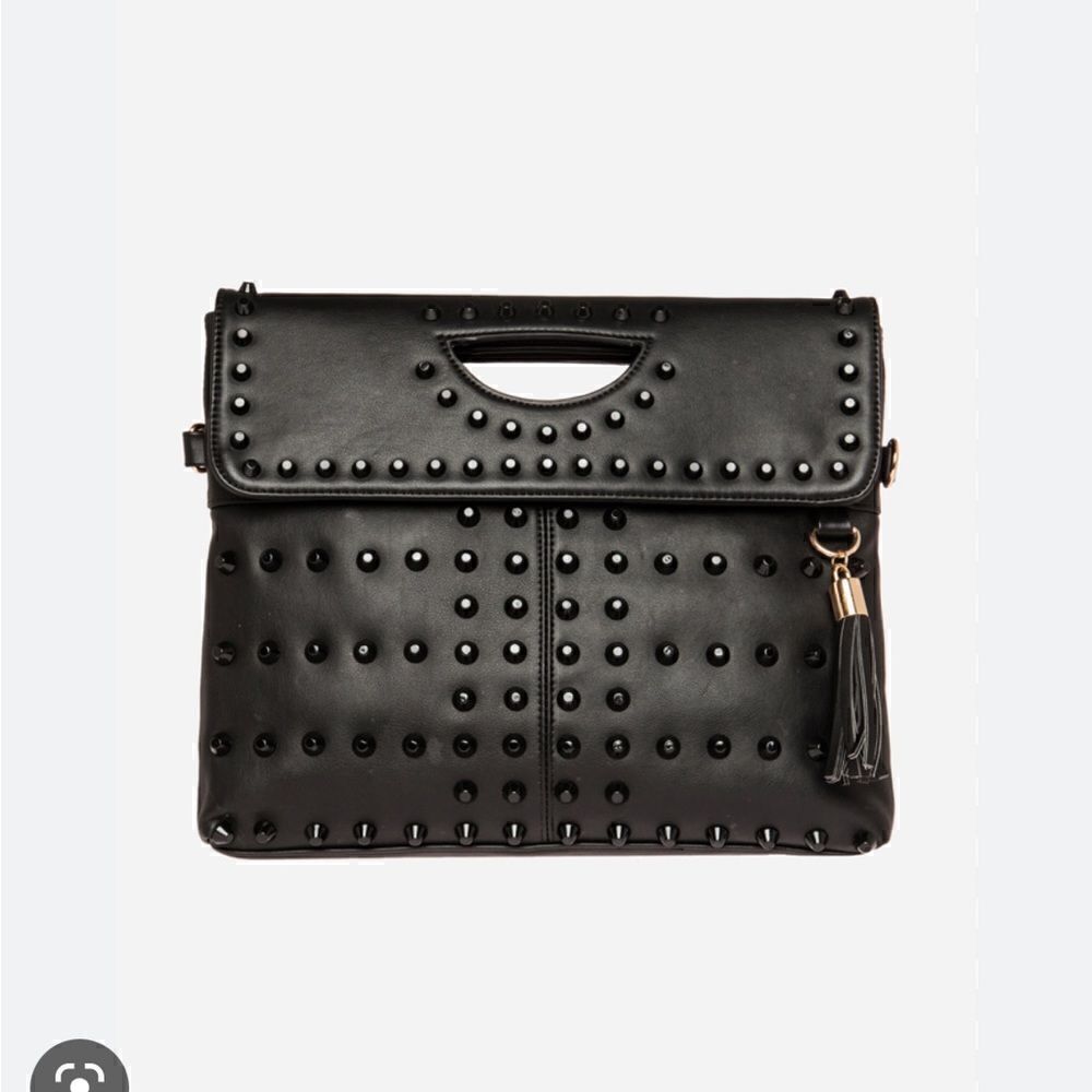 Mms black studded envelope pocketbook/purse handbag